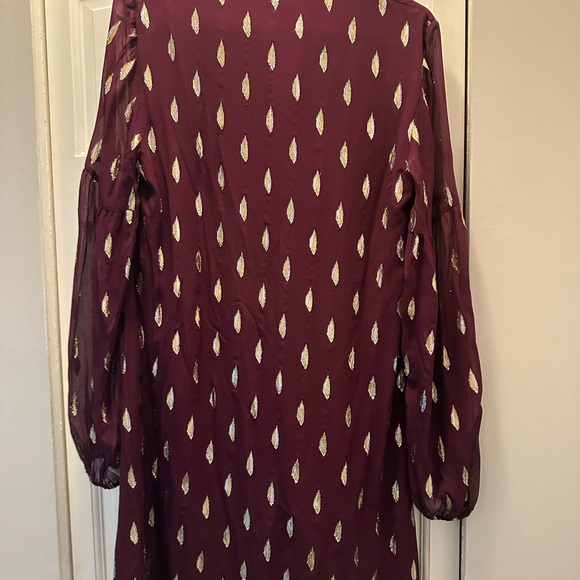 NWT LILLY PULITZER SHEA SILK DRESS SIZE 6 CABERNET BERRY METALLIC DIAMOND CLIP - Picture 7 of 11